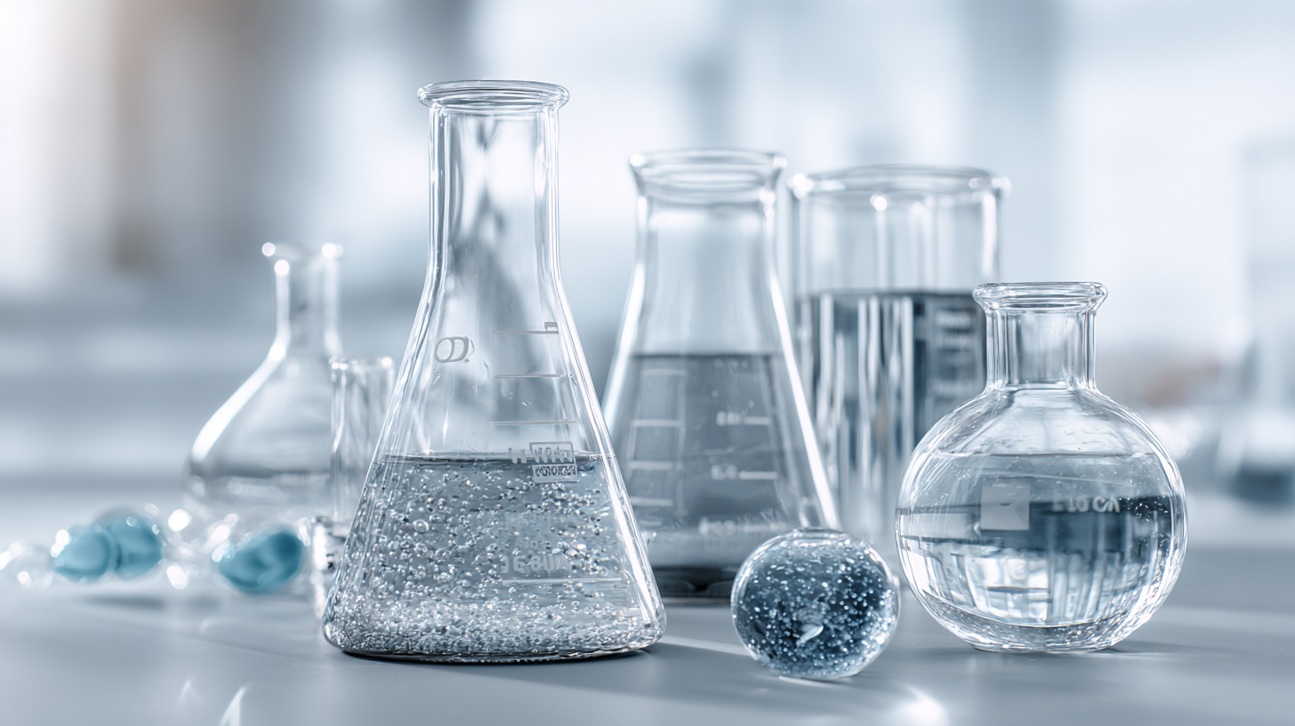 Laboratory glassware arranged on a clinical research bench.